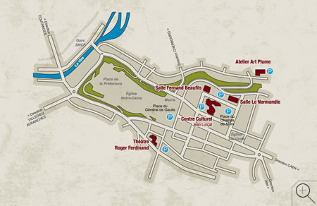 Localisation des 5 lieux de concerts � Saint-L�
